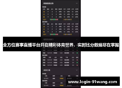 全方位赛事直播平台开启精彩体育世界，实时比分数据尽在掌握